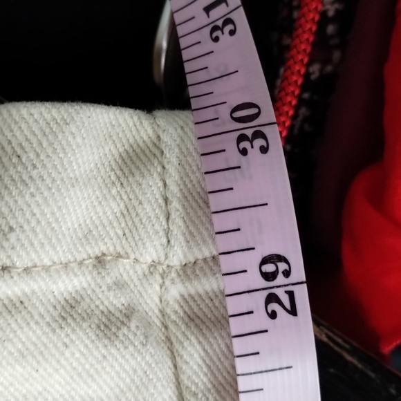 Wish List denim cream jeans split front size large 100% cotton high waist - Picture 8 of 12